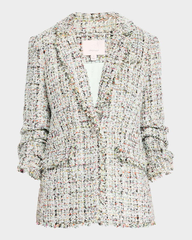 Khloe Single-Breasted Boucle Blazer